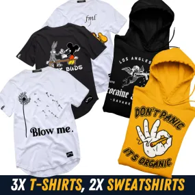 3 T-Shirts 2 Sweatshirts