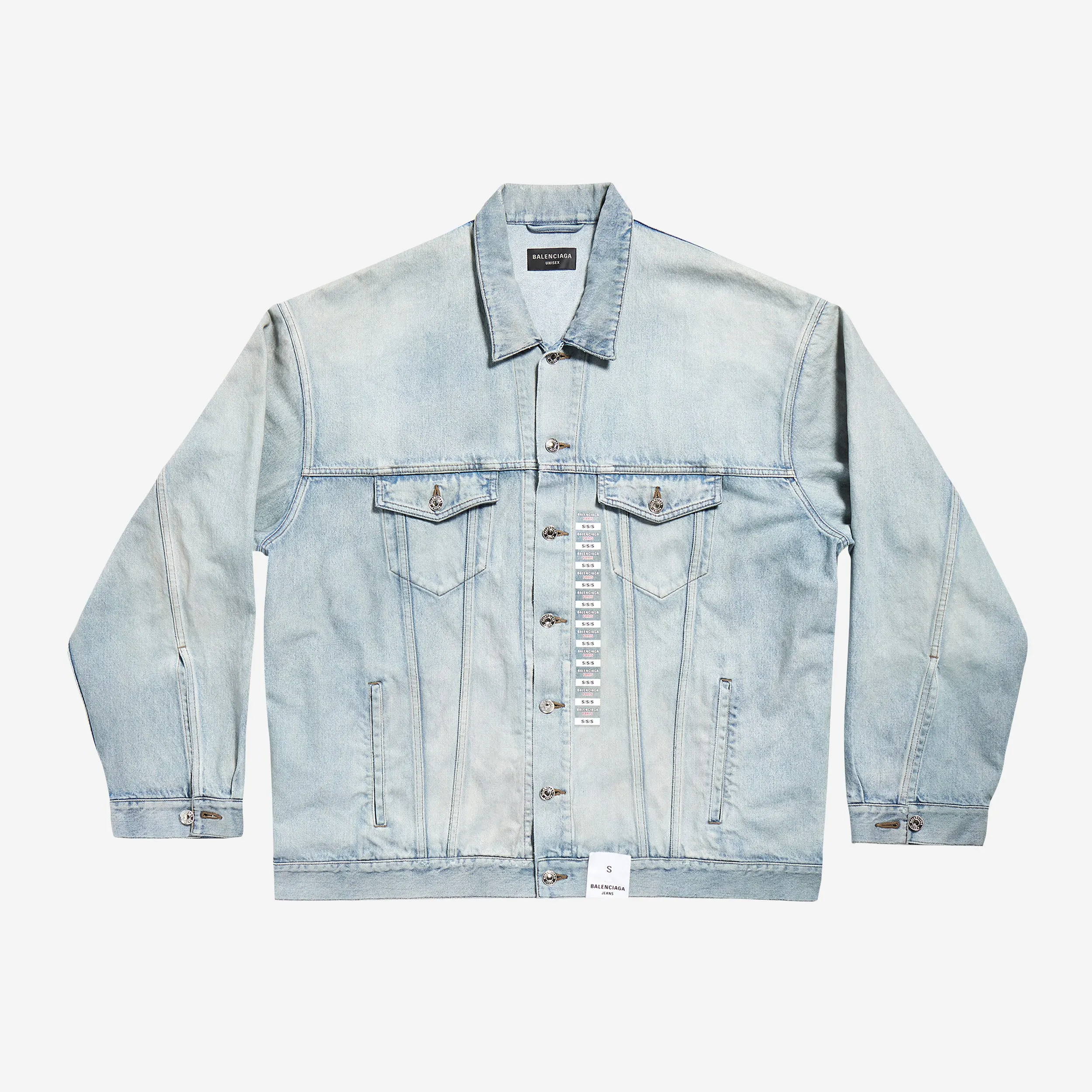 Balenciaga Denim Size Sticker Jacket