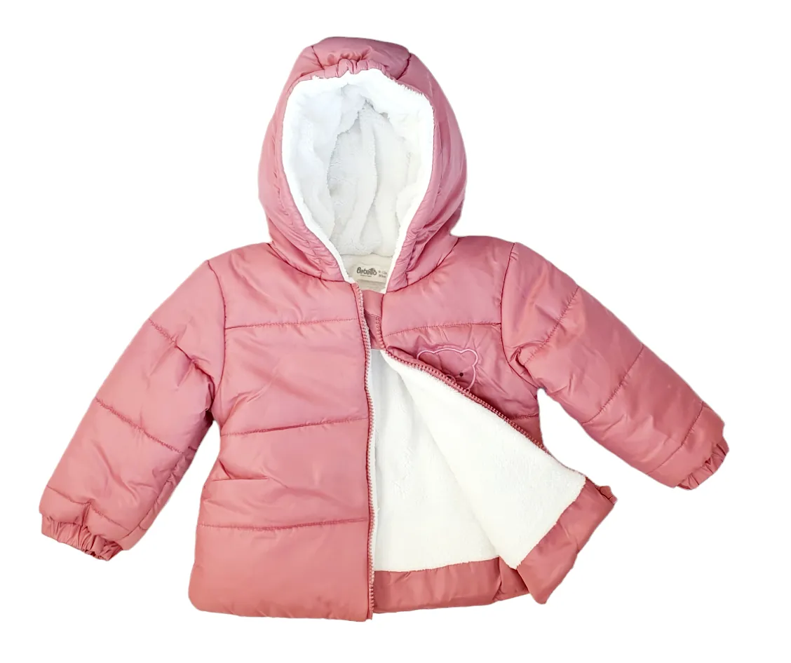 Bebetto Puffer Jacket Pink Bear (9mths-3yrs)