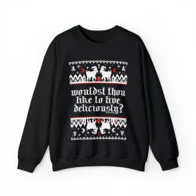 Black Philip Live Deliciously Christmas Crewneck Sweatshirt