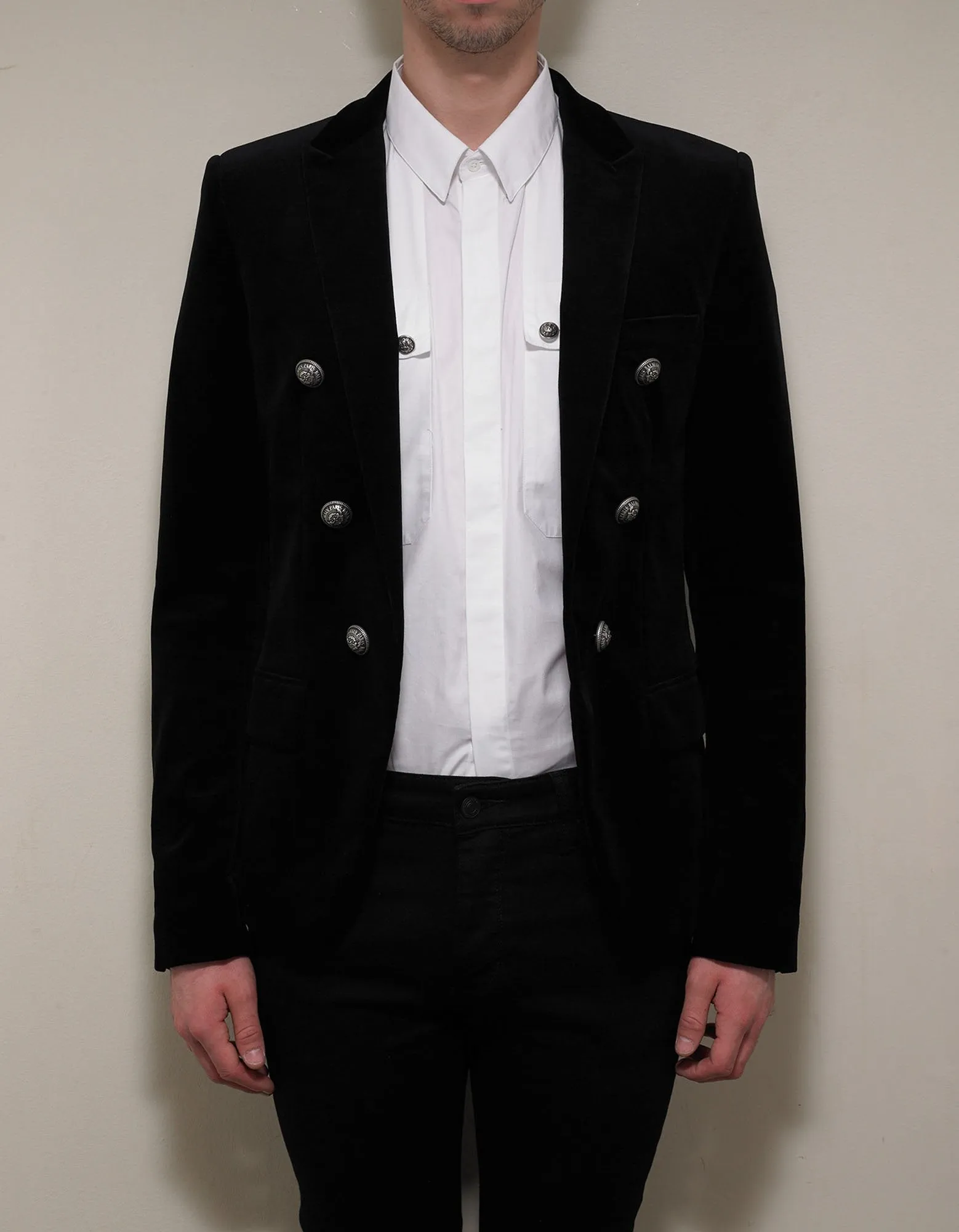 Black Velvet 6 Button Blazer