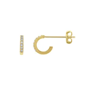 Dainty Half Hoop Stud Earrings