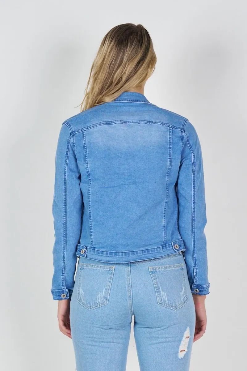 Denim Jacket Stretch Cropped By Lily Wakee