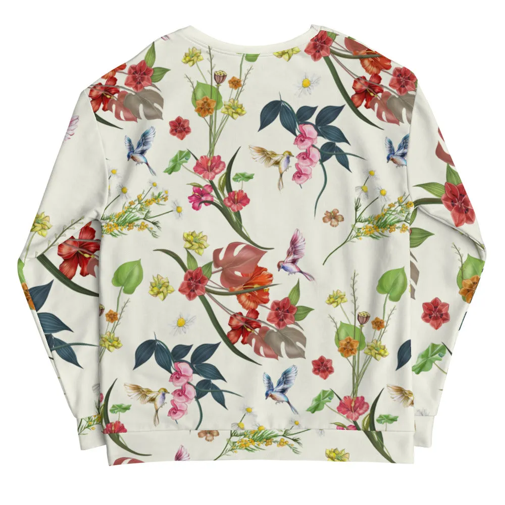 Floral Sweatshirt- Ivory