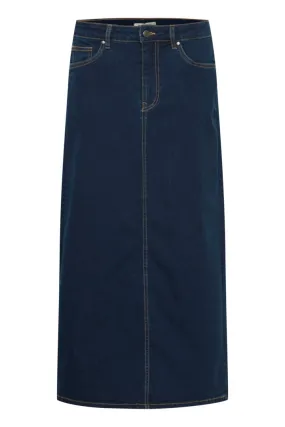 Fransa Dark Denim Midi lenght skirt 20614853