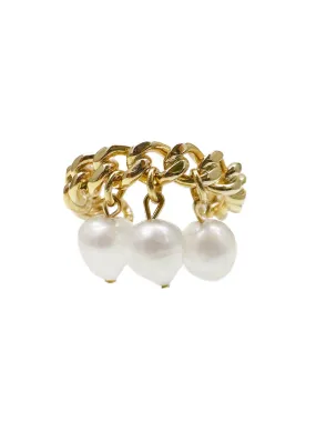 Freshwater Pearls Drops Adjustable Ring LR010