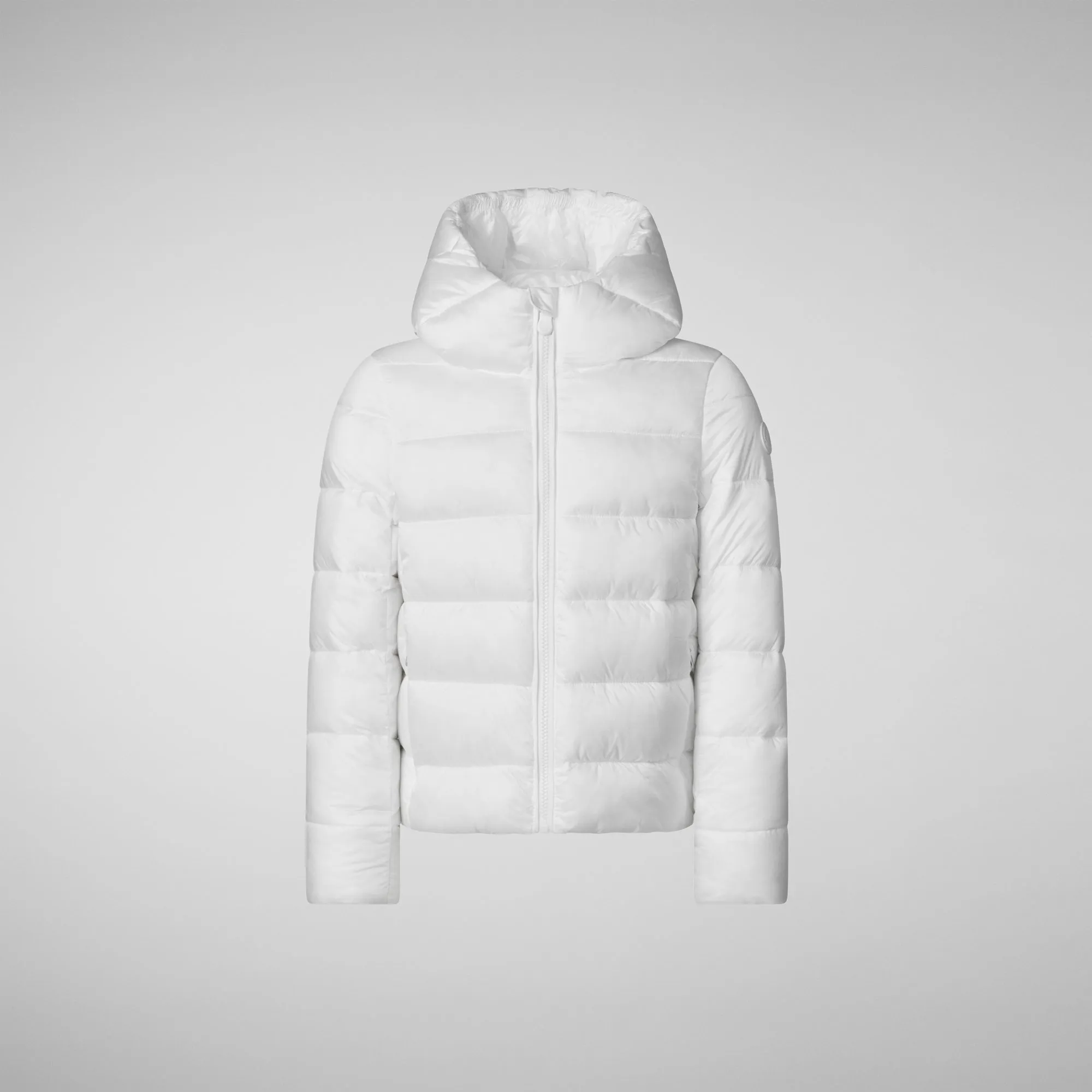 Girls' animal free puffer jacket Bibi in white