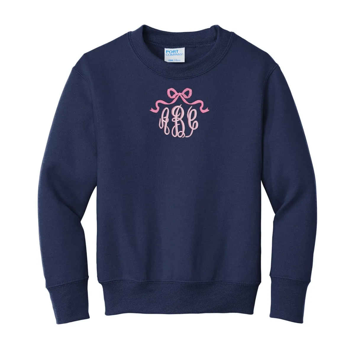 Kids Monogrammed 'Bow' Crewneck Sweatshirt