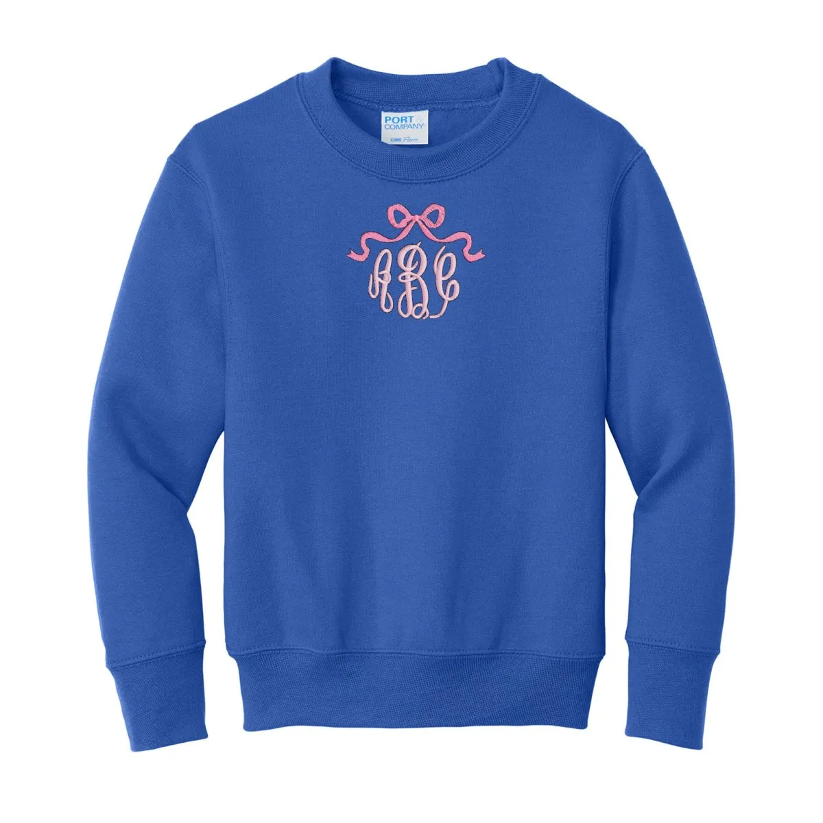 Kids Monogrammed 'Bow' Crewneck Sweatshirt