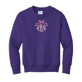 Kids Monogrammed 'Bow' Crewneck Sweatshirt