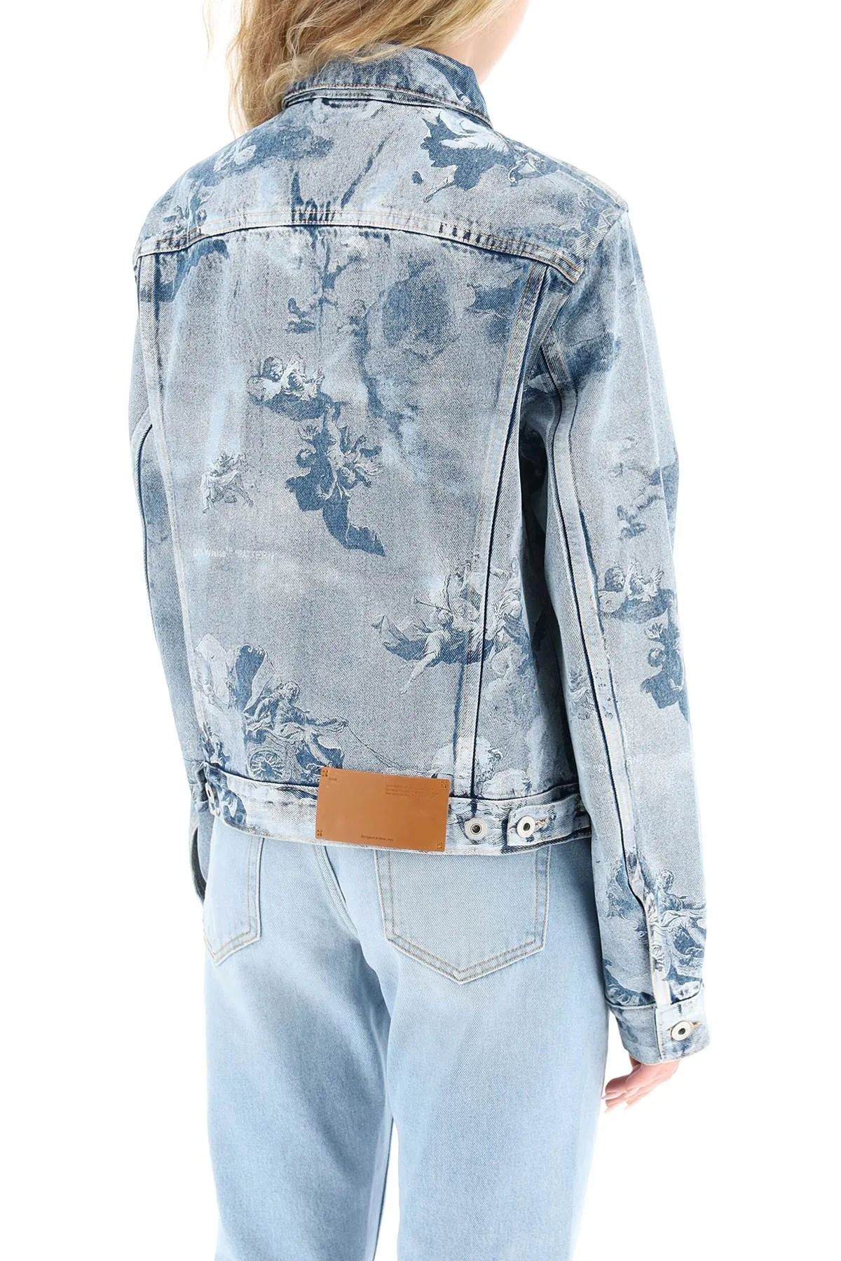 Off-white sky meteor denim jacket with cut-outs