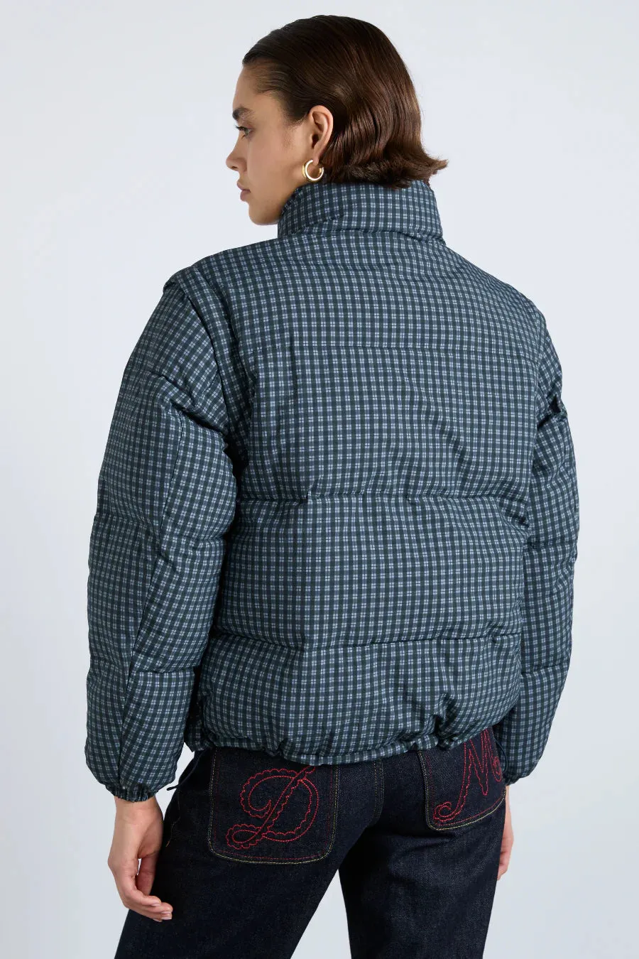 PEARL GINGHAM PUFFER