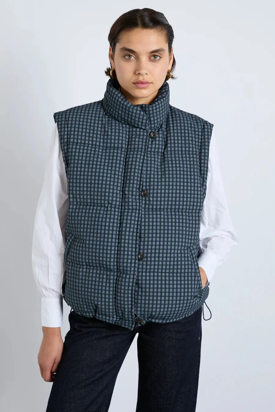 PEARL GINGHAM PUFFER