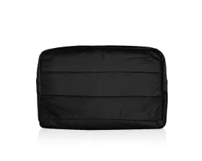 Puffer Mini Clutch with Loopholes in Shimmer Black