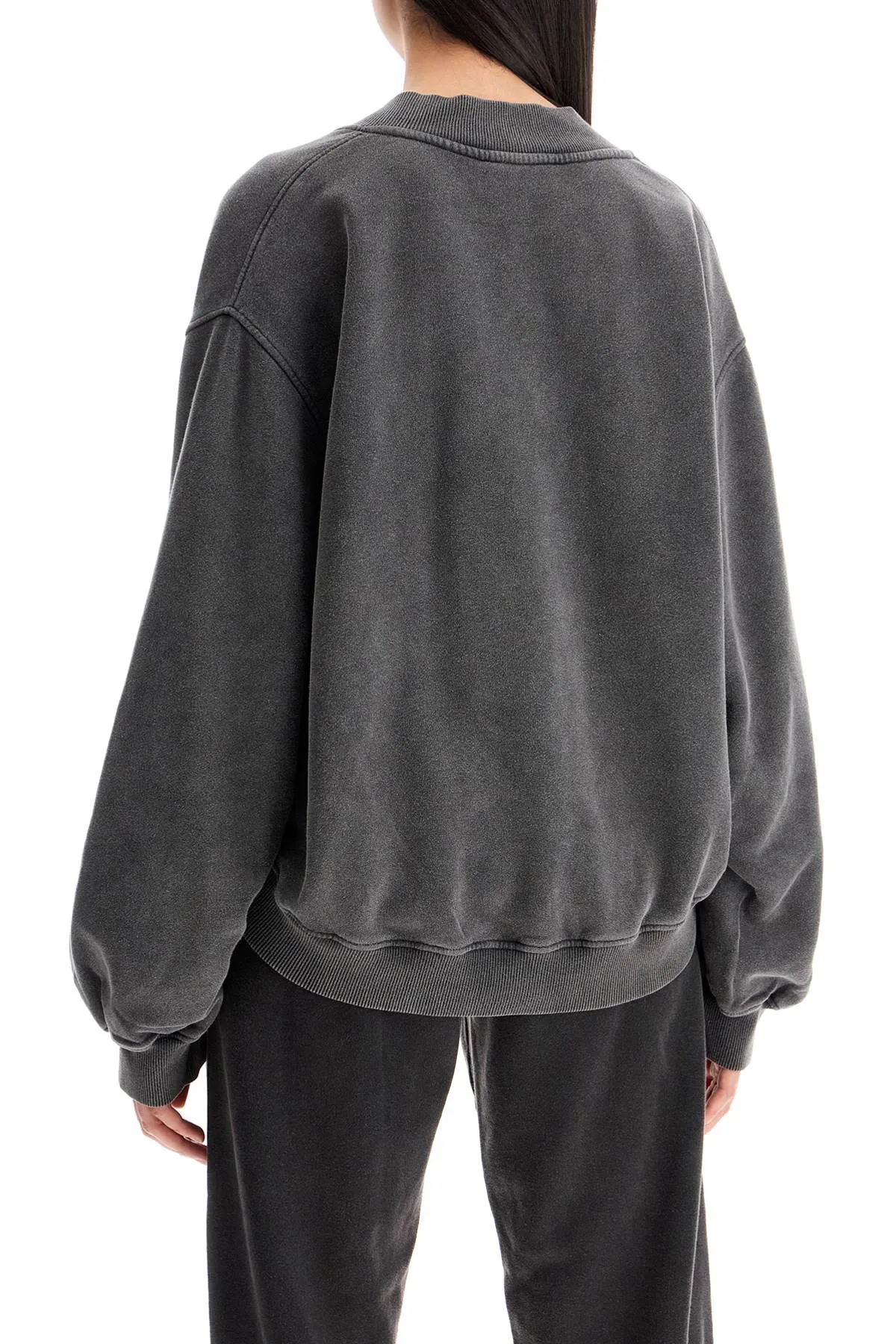 "oversized v-neck sweatshirt 247WCF10JF03 FADED BLACK