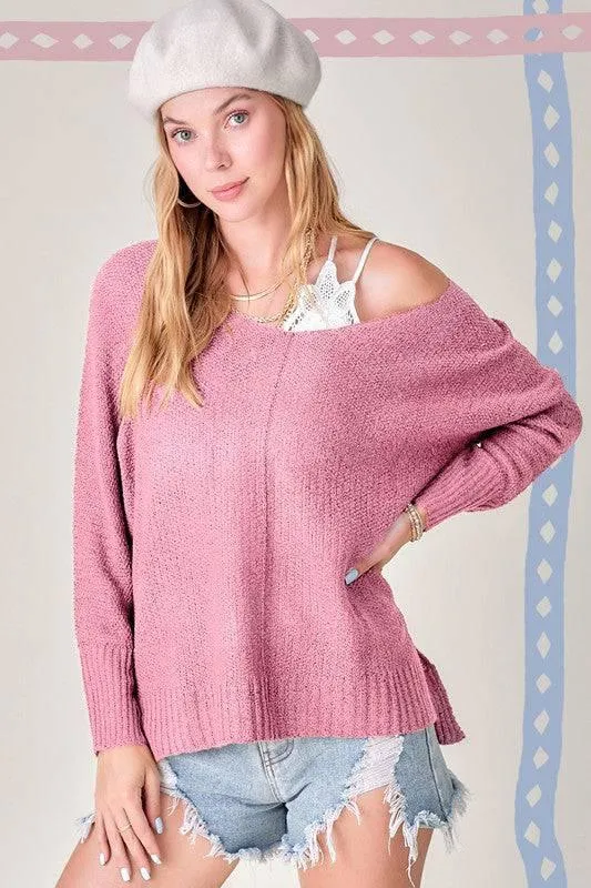 Relaxed fit hi low sweater