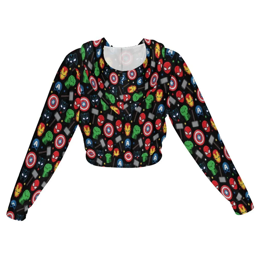 Super Heroes Women's Cropped Zipper Jacket