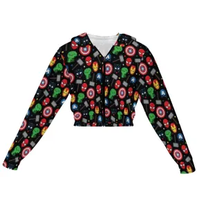 Super Heroes Women's Cropped Zipper Jacket