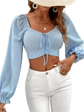 TEEK - Pastel Blue Cropped Blouse