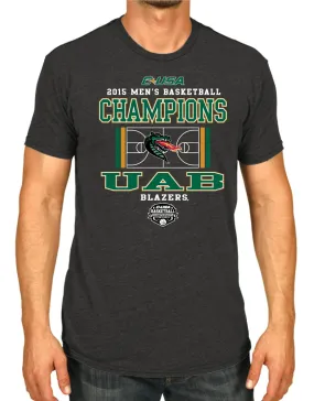 UAB Blazers 2015 Conf USA Tournament Champions Locker Room Charcoal Gray T-Shirt