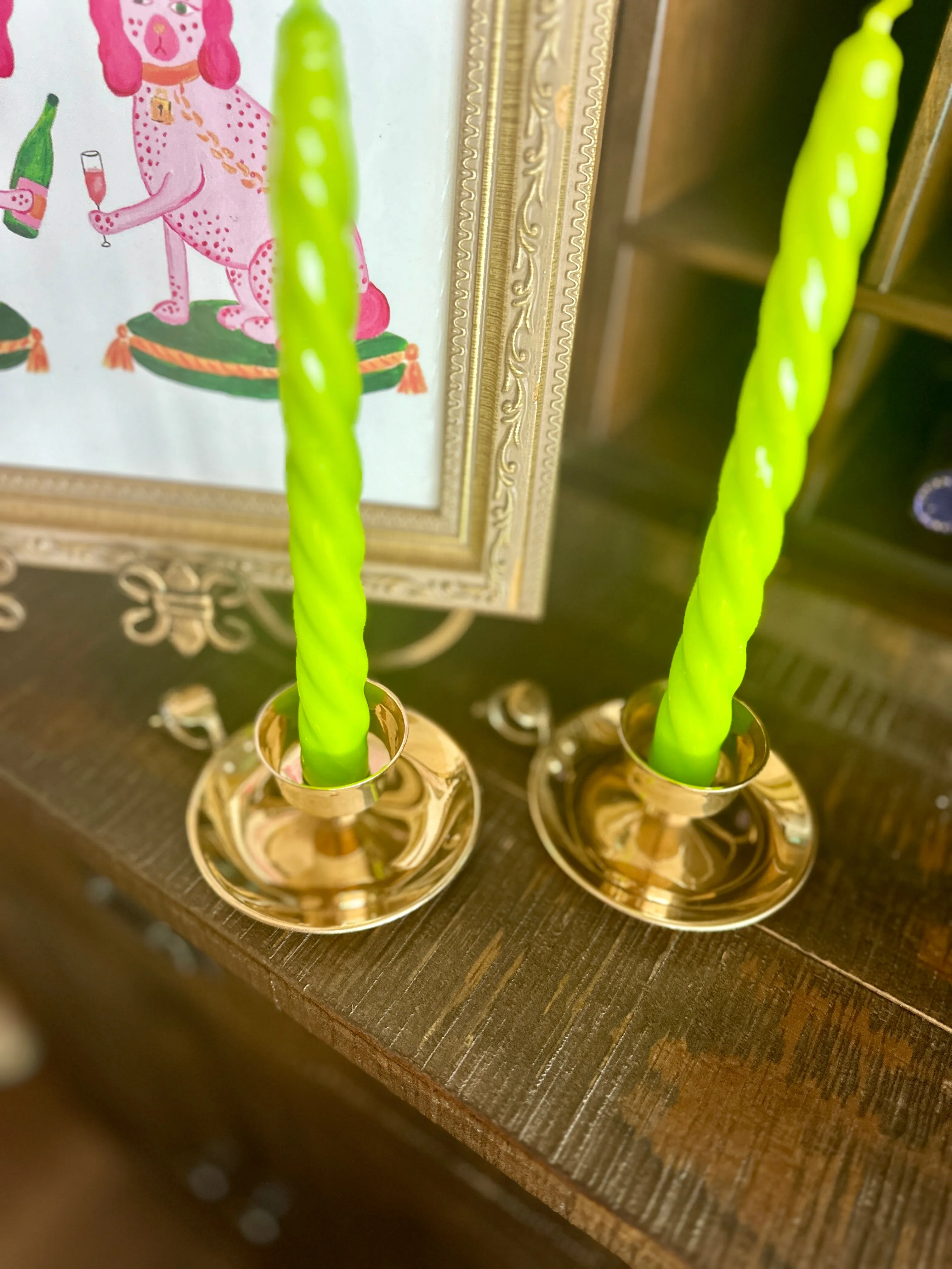 Vintage Brass Candle Holders-Pair