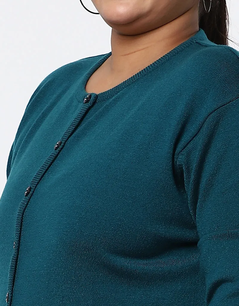 Women Woolen Plus Size Cardigan for Women with Front Buttons